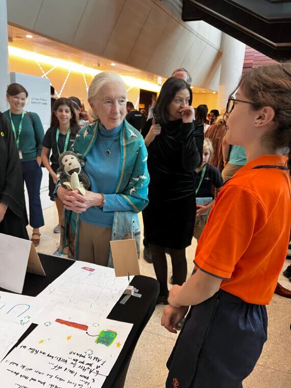 Roots and Shoots Award for Clarion School with Jane Goodall